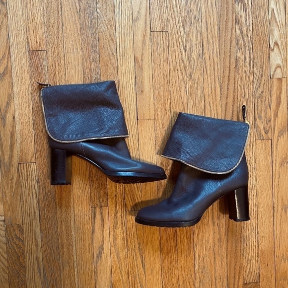 M. Gemi Block Heel Zipper Detail Taupe Boot - Picture 1 of 3